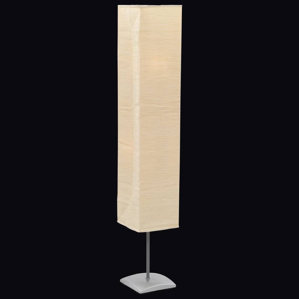 Sana | Beige Paper Floor Lamp with Steel Base – 135 cm Dual E14 Sockets - Lamps