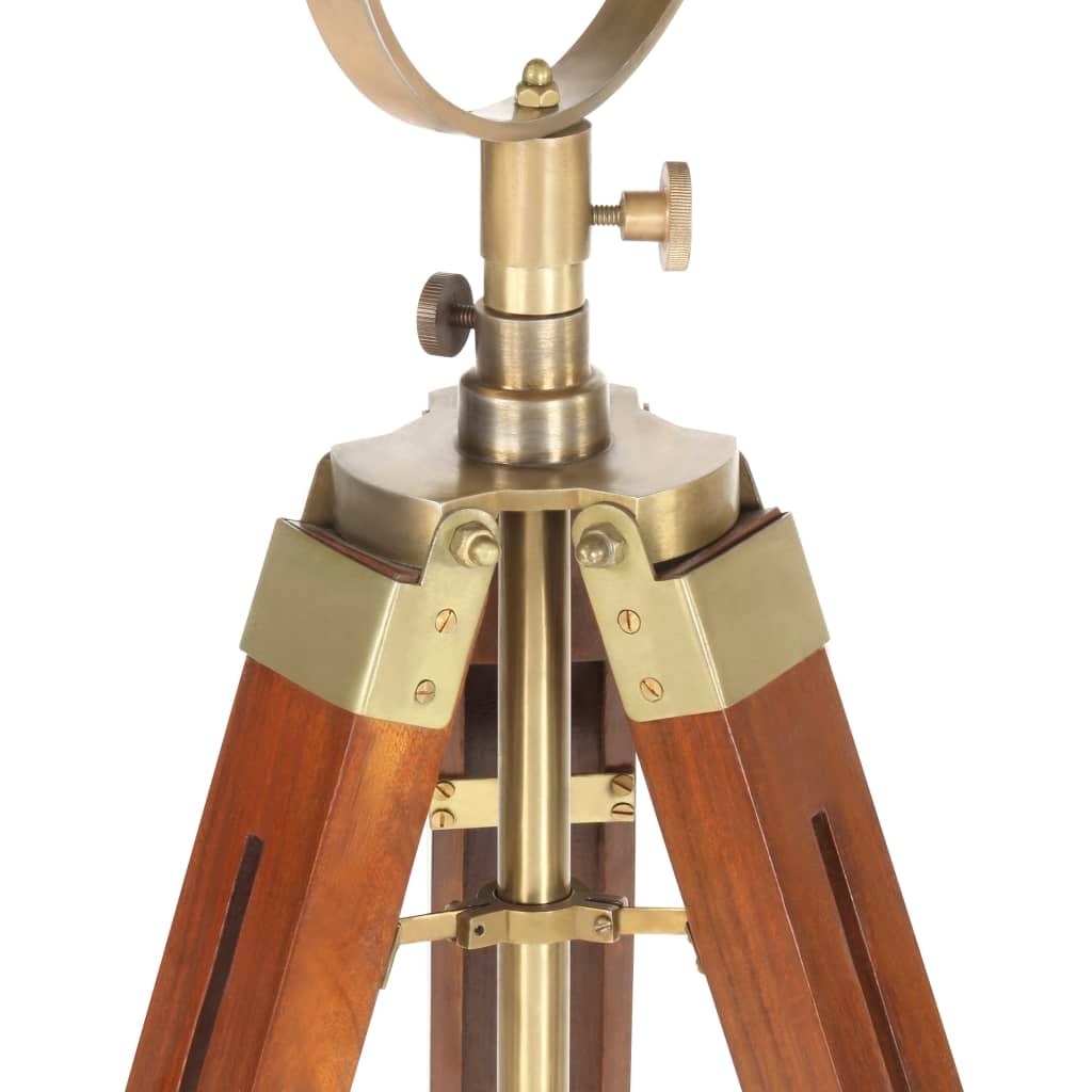 Noir | Adjustable Tripod Floor Lamp in Mango Wood – Brass Finish 165 cm - Lamps