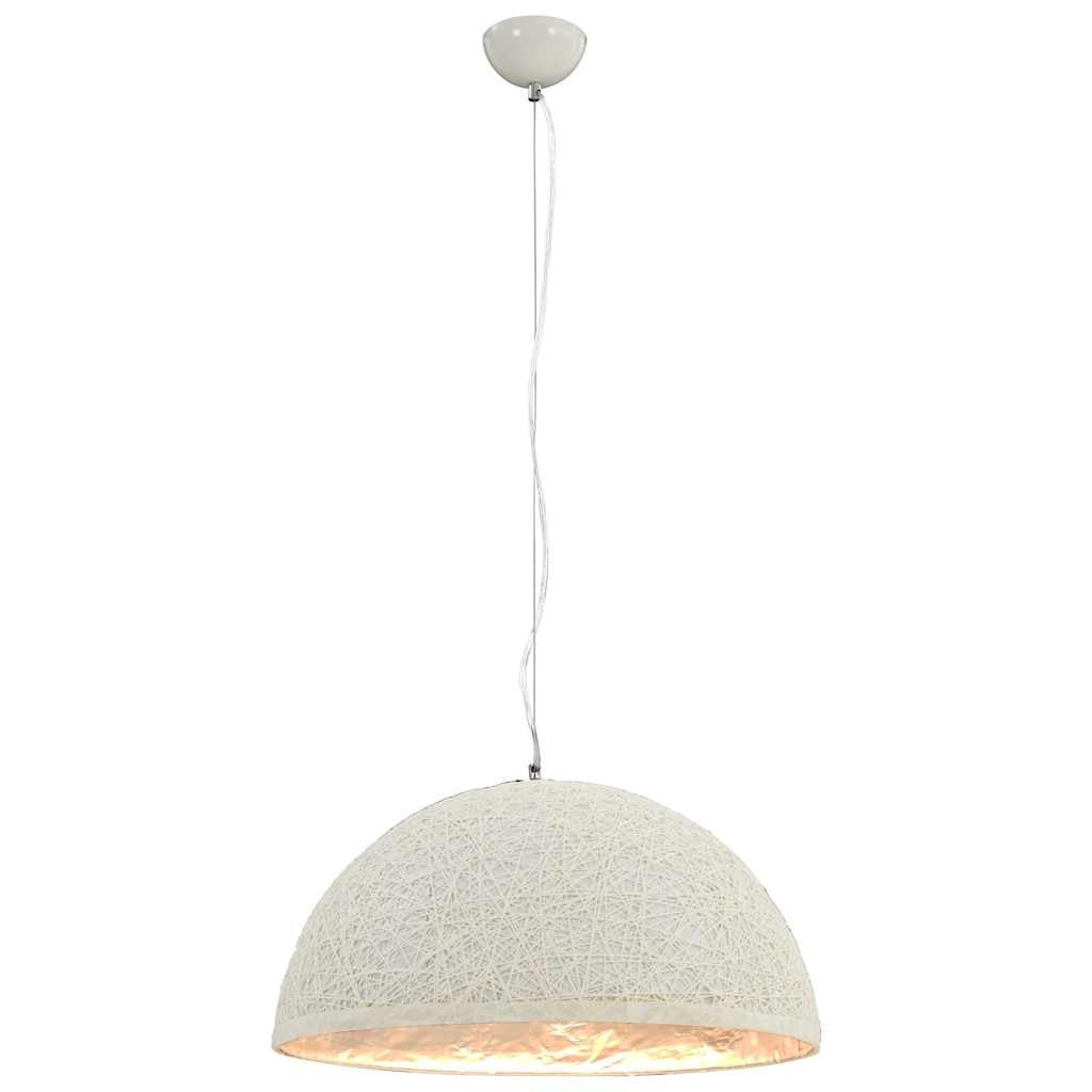 Nora | White Bird’s Nest Pendant Light with Silver Interior – Ø50 cm E27 - Lamps