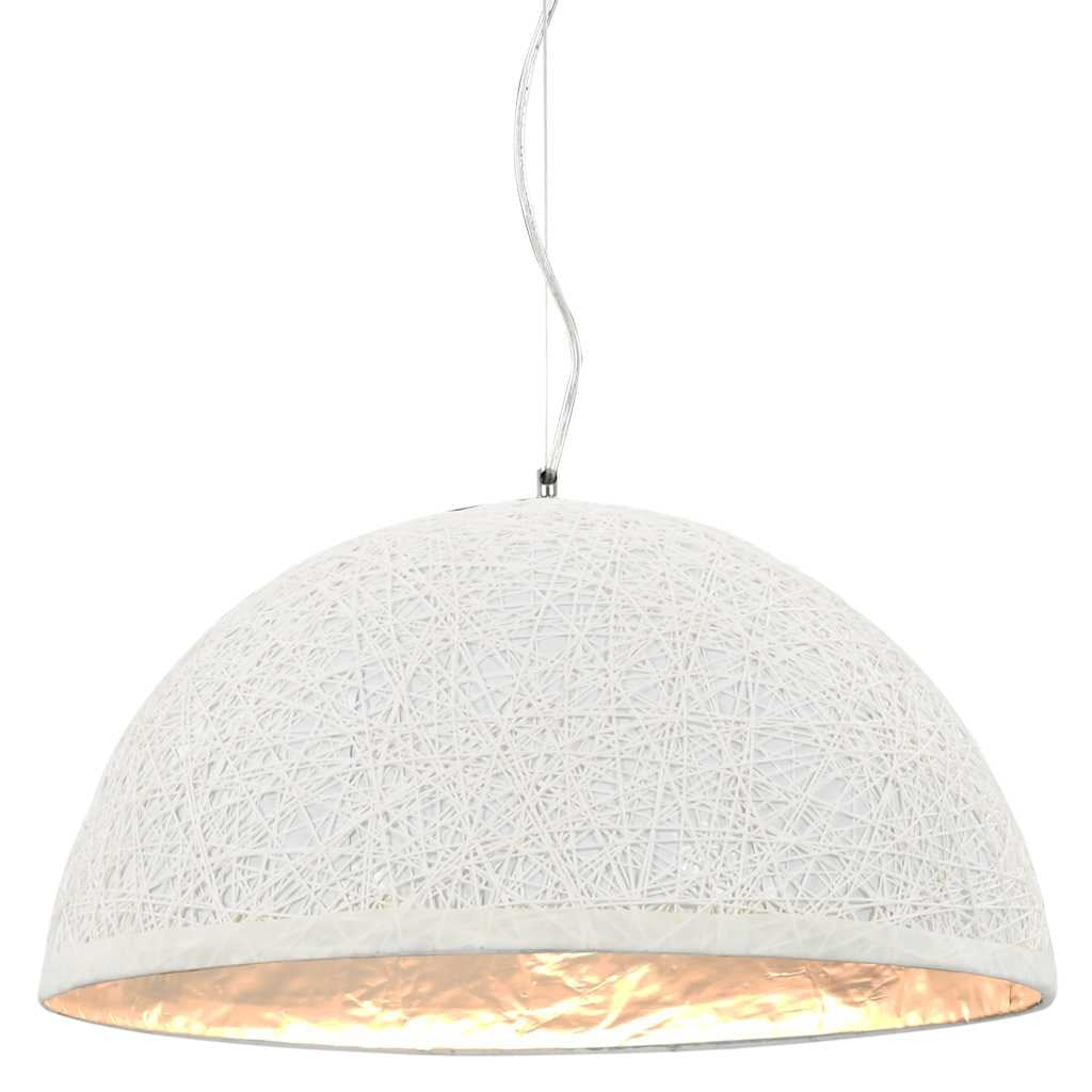 Nora | White Bird’s Nest Pendant Light with Silver Interior – Ø50 cm E27 - Lamps