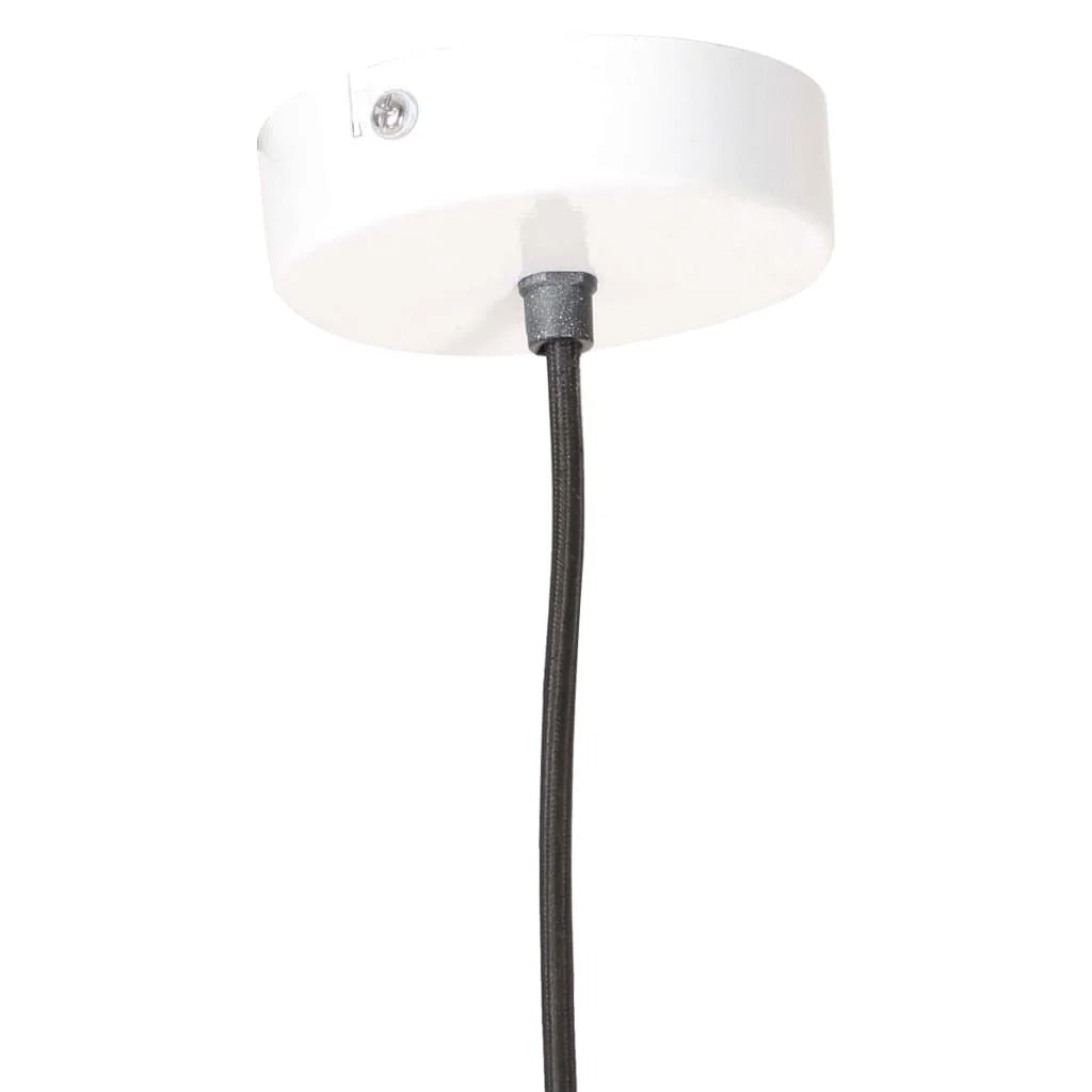 Nilo | White Round Pendant Lamp with Chain – 28.5 cm Iron Shade E27 Socket - Lamps