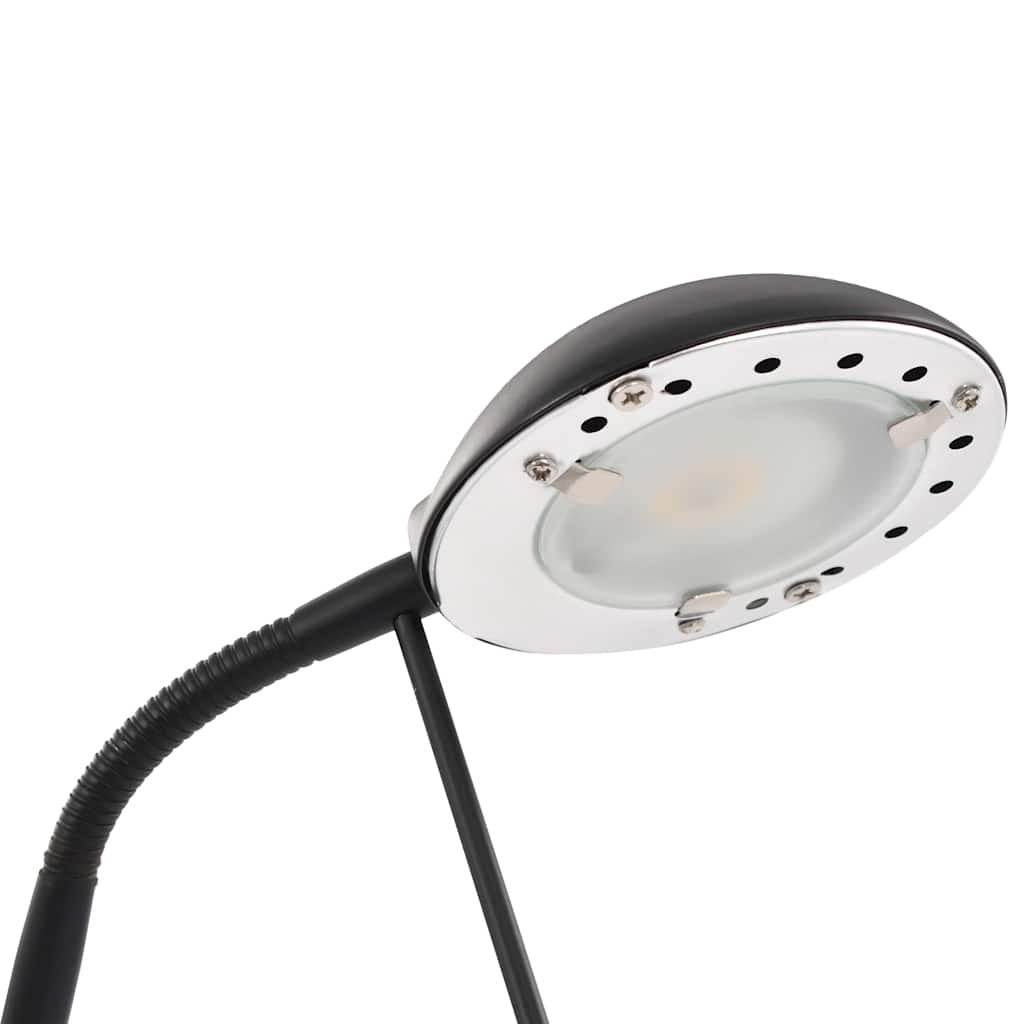 Lyra | Dimmable LED Floor Lamp with Uplighter & Reading Arm – 23W Black Steel - Lamps